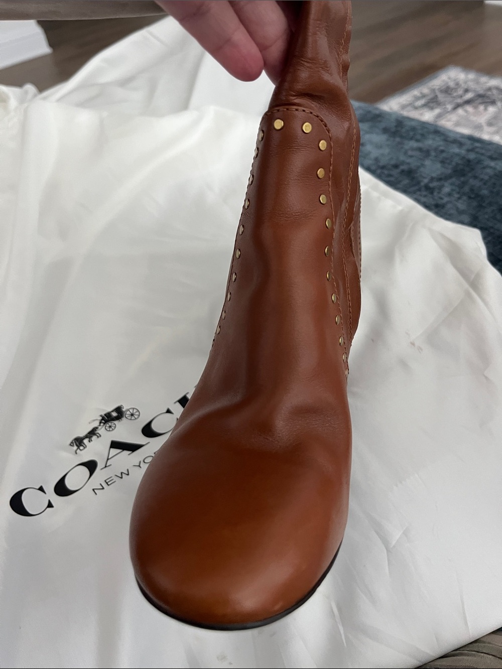 COACH Brown Leather Knee-High Boots – Size 7 - Picture 5 of 5